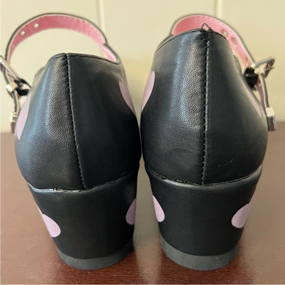 Black with Pink Hearts Platform  #whimsigoth Mary Janes from Hot Topic 8 - Picture 7 of 7
